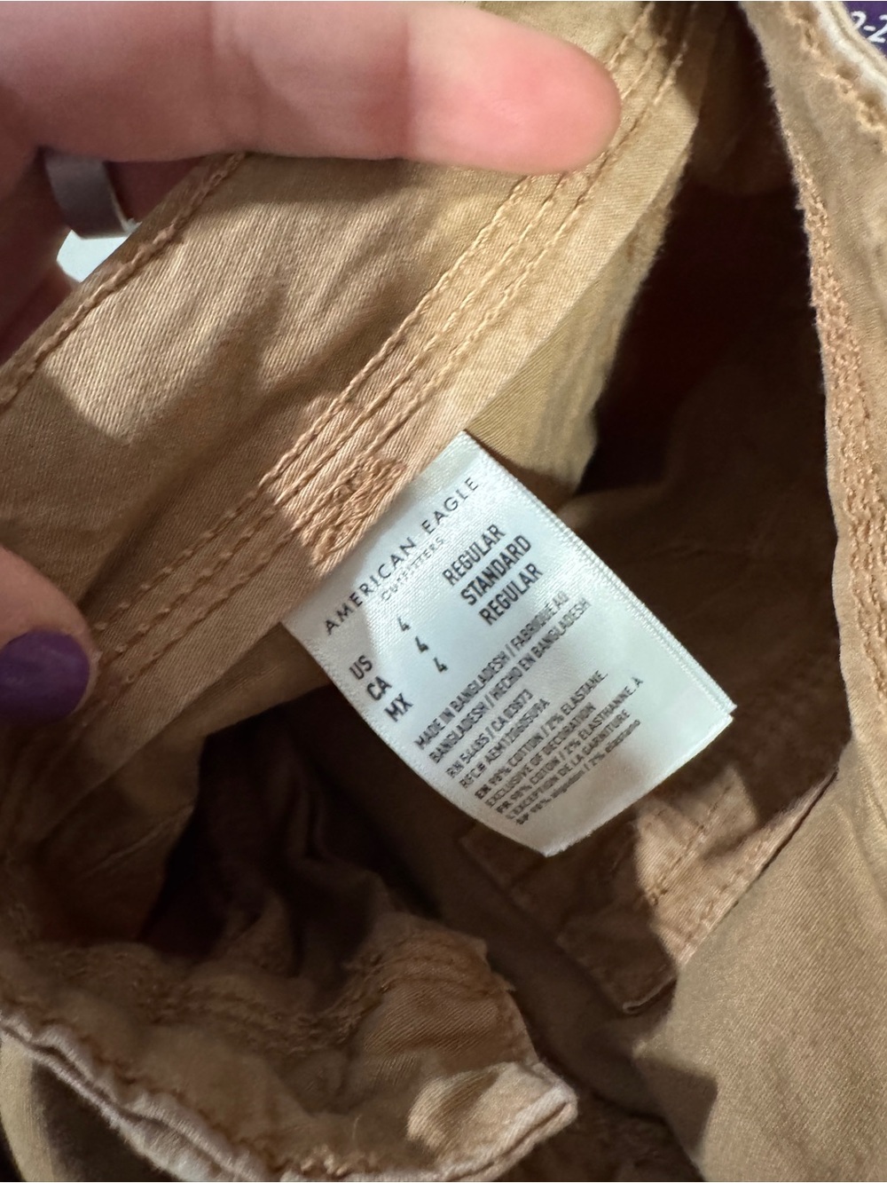 American Eagle Outfitters Tan Stretch convertible Cargo Pants - Picture 4 of 7